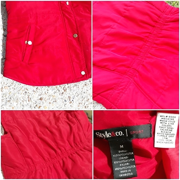 STYLE & CO Gleaming Buttons/Hardware Quilted Puffer Jacket Vest EUC - Picture 9 of 10